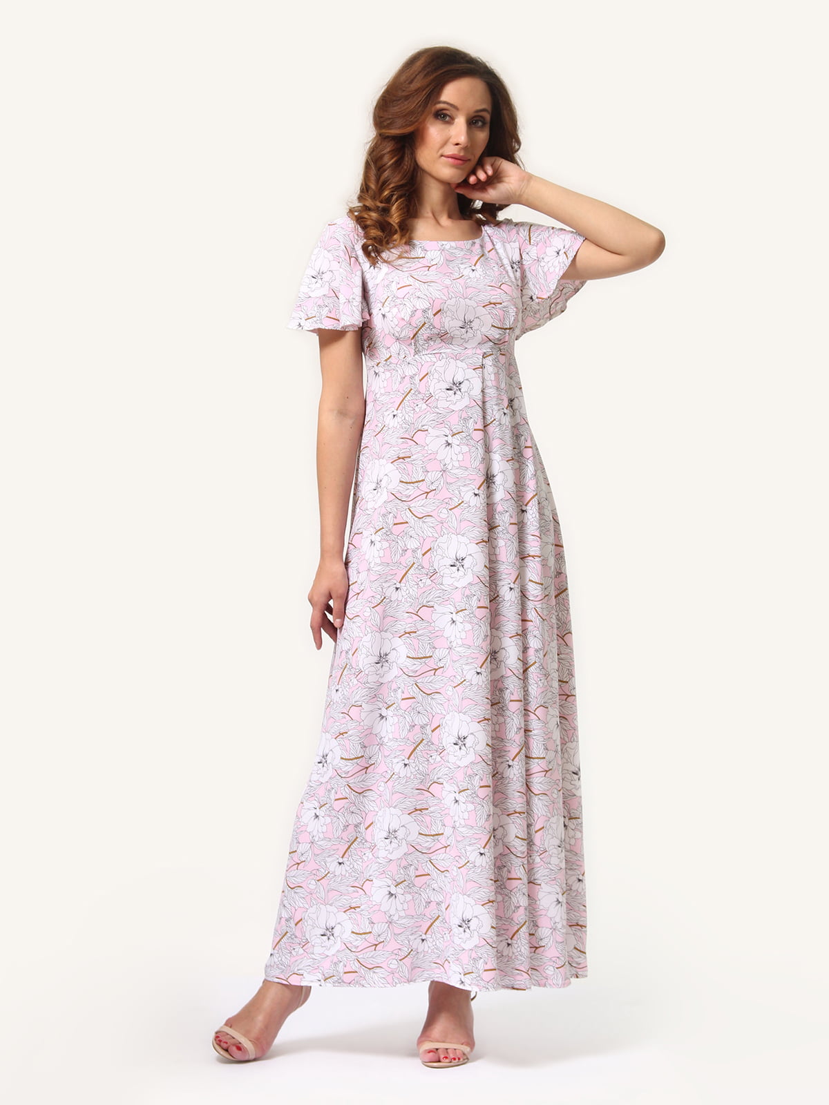 Сукня рожева в квітковий принт | 4347636