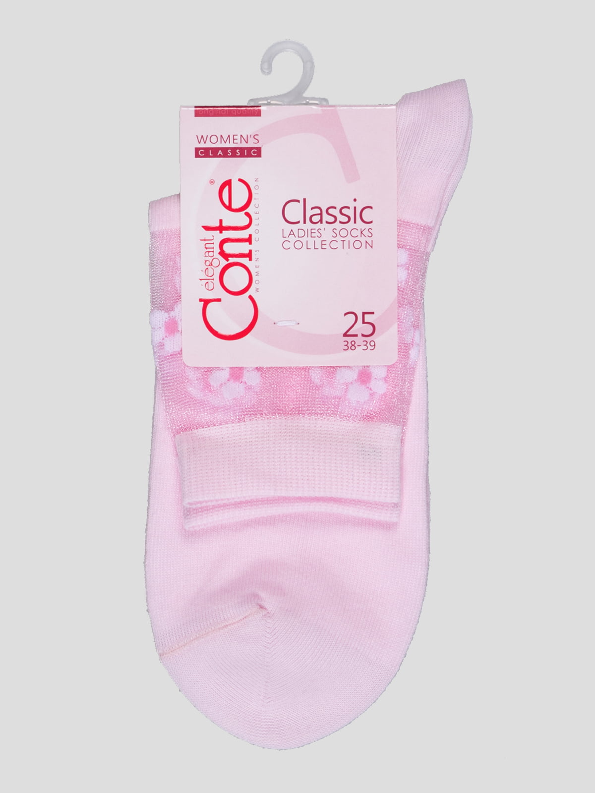 Шкарпетки світло-рожеві з квітковим малюнком | 4366509