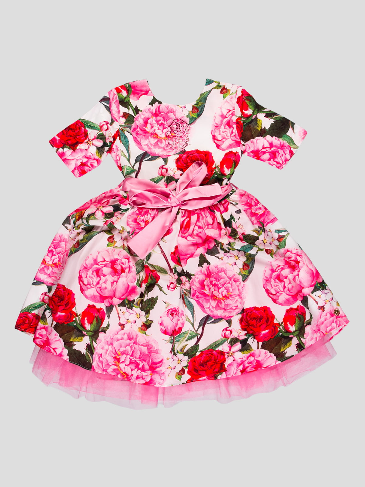 Платье розовое в цветочный принт | 4413051
