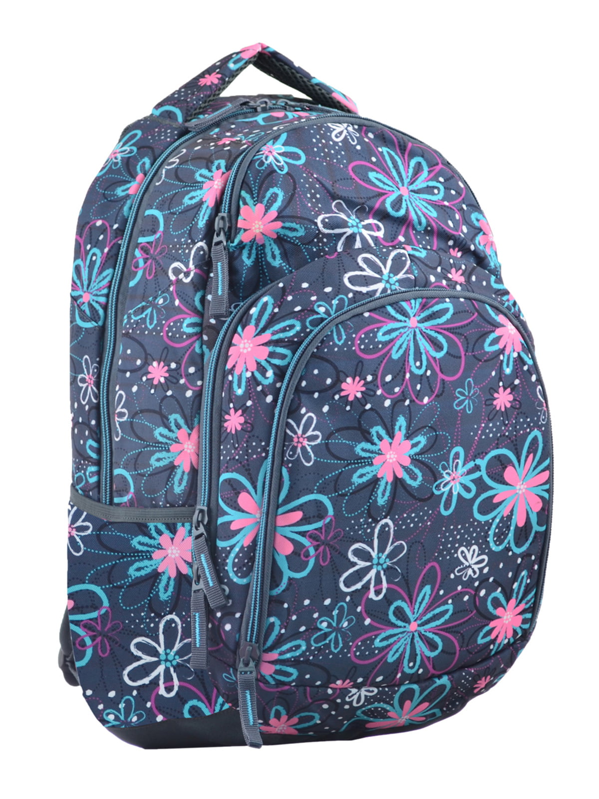 Рюкзак молодежный темно-синий в цветочный принт | 4284754