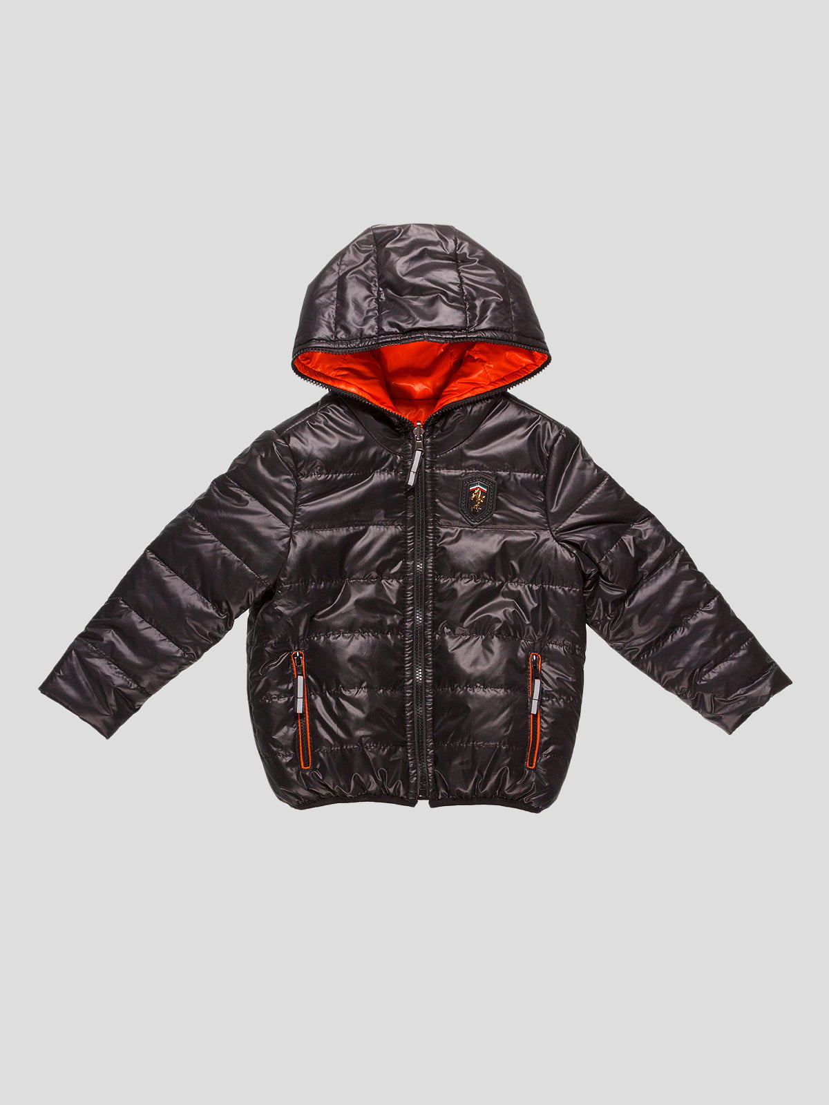 Куртка двостороння оранжево-чорна | 4472590