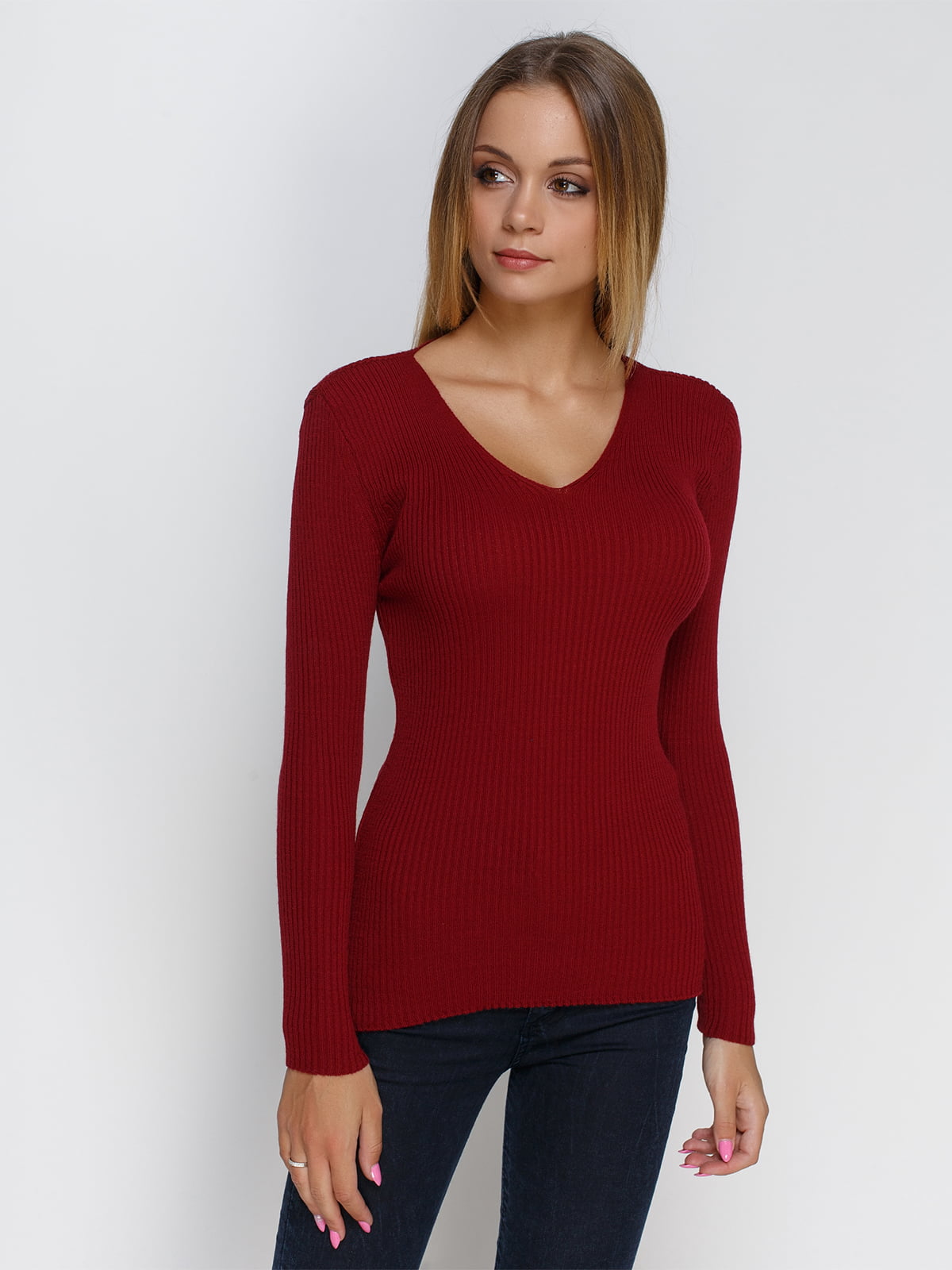 Пуловер бордовый | 4480832