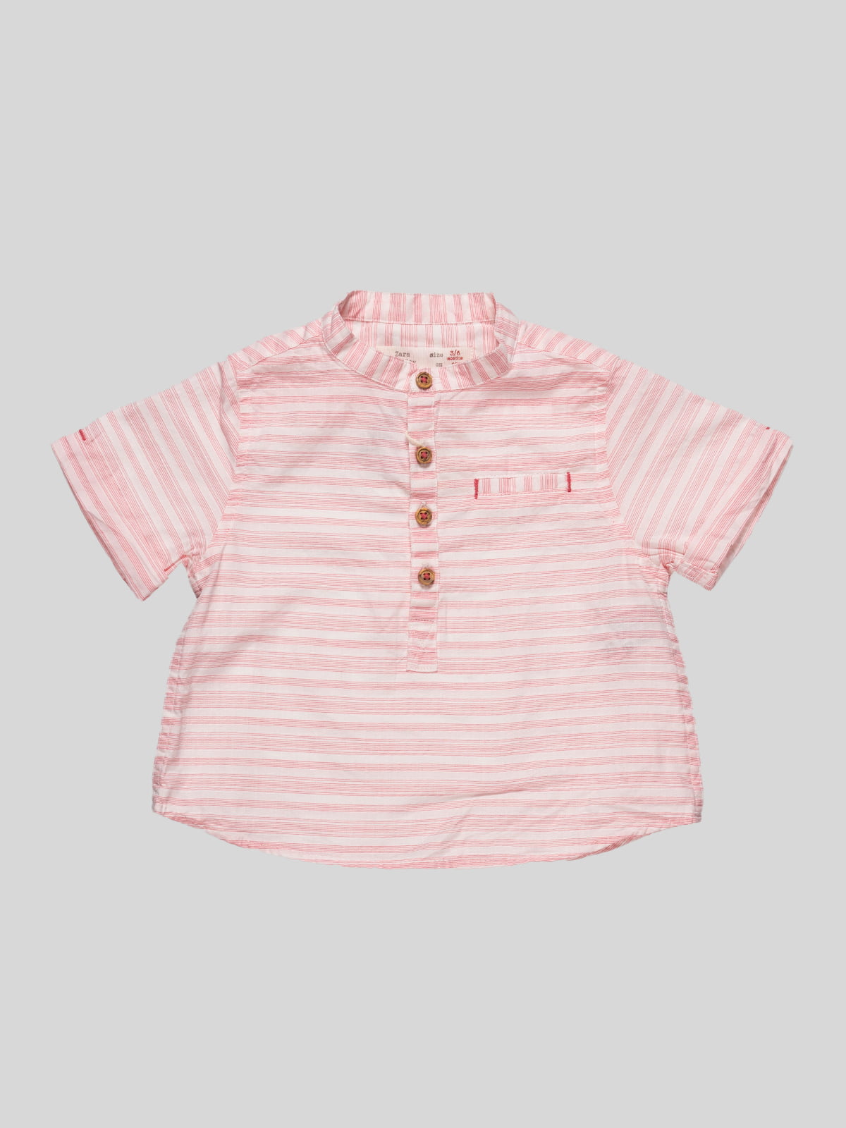 Сорочка молочно-рожевого кольору в смужку | 2456031