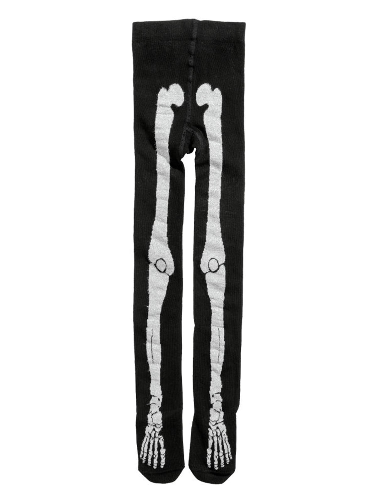 Колготки чорні з принтом «Скелет» | 4617429