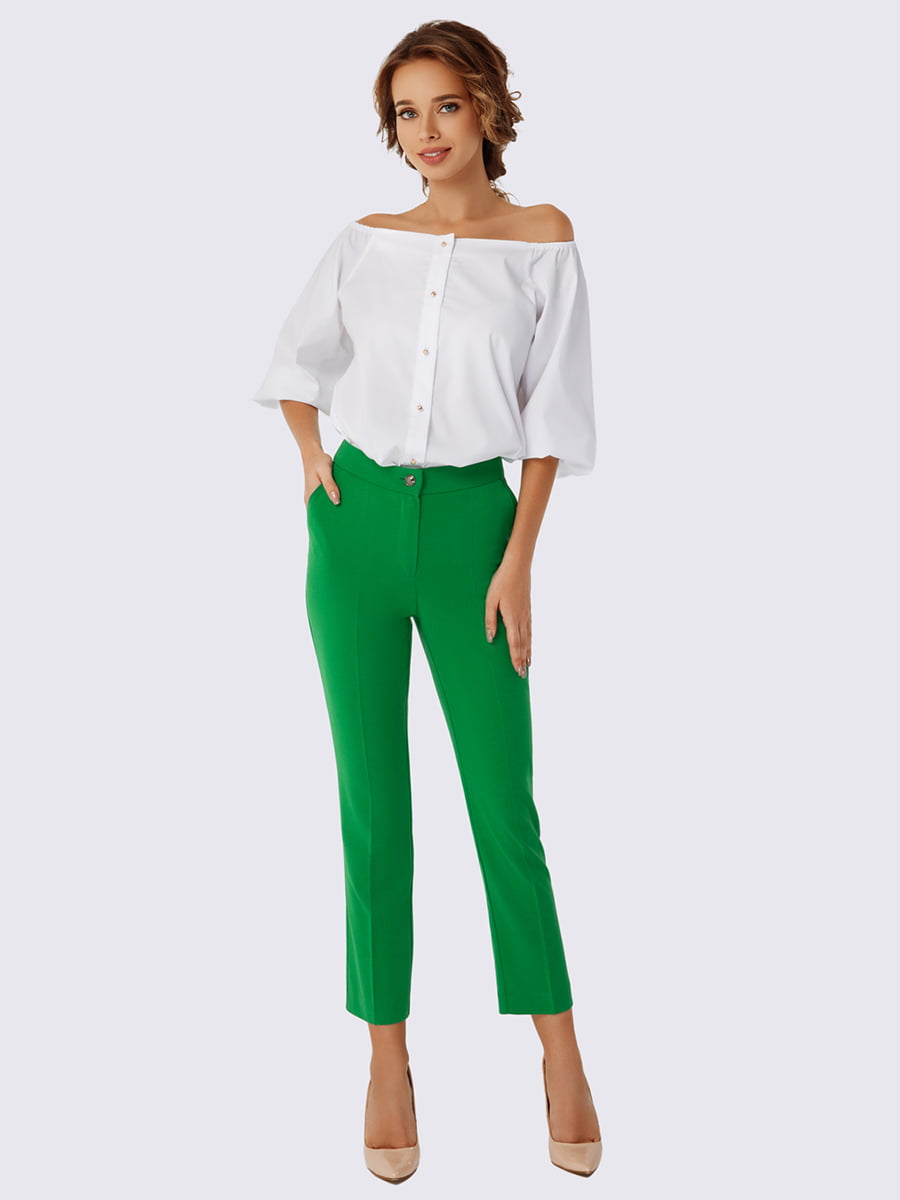 Зелёные брюки женские
