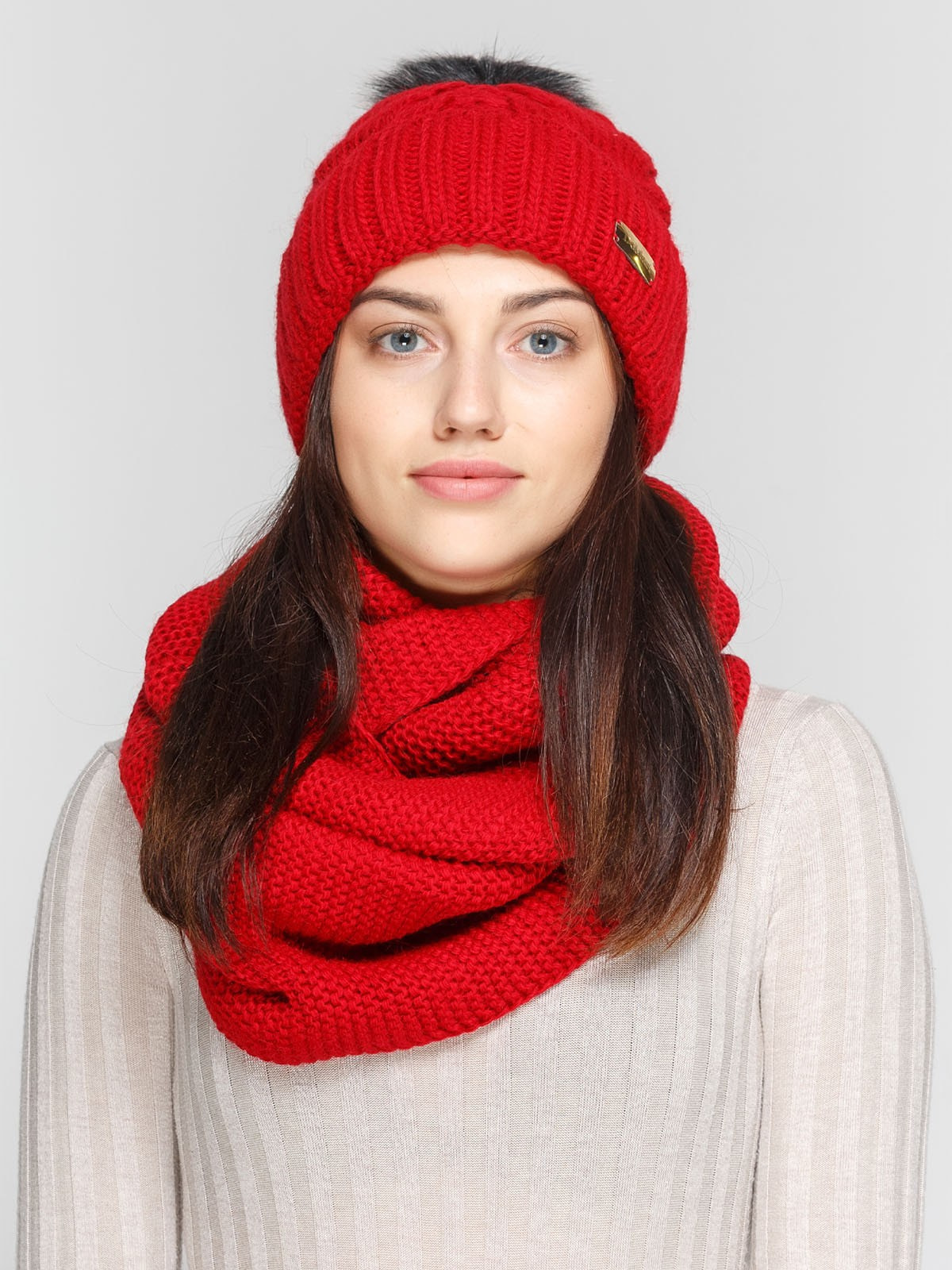 Комплект: шапка на флісі і шарф-снуд | 4699486