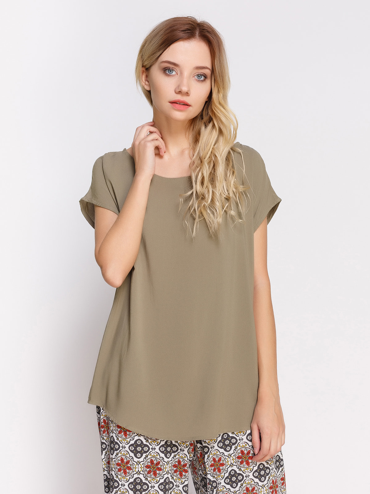 Блуза цвета хаки | 4560112