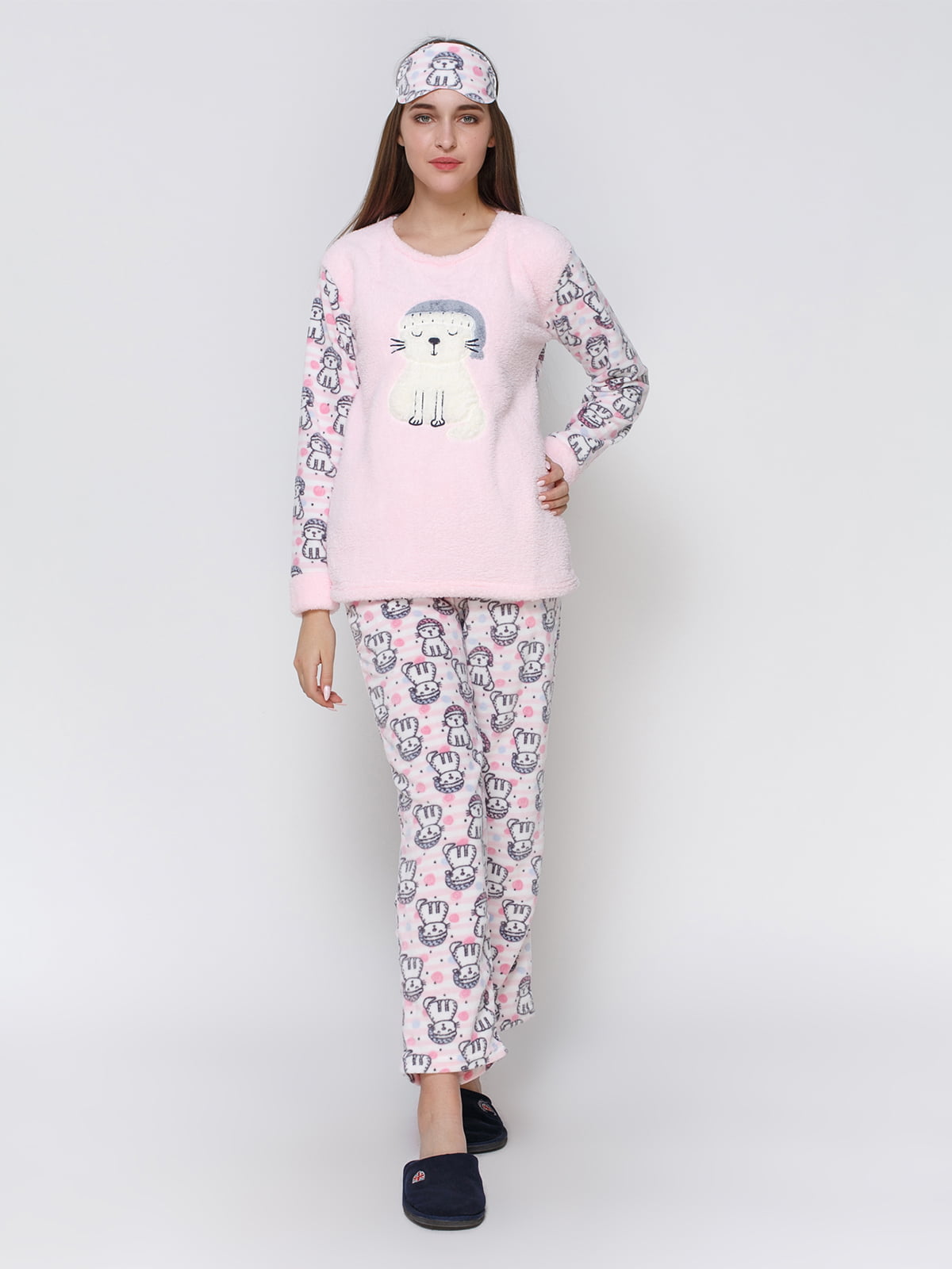Пижама: джемпер, брюки и повязка для сна | 4760502