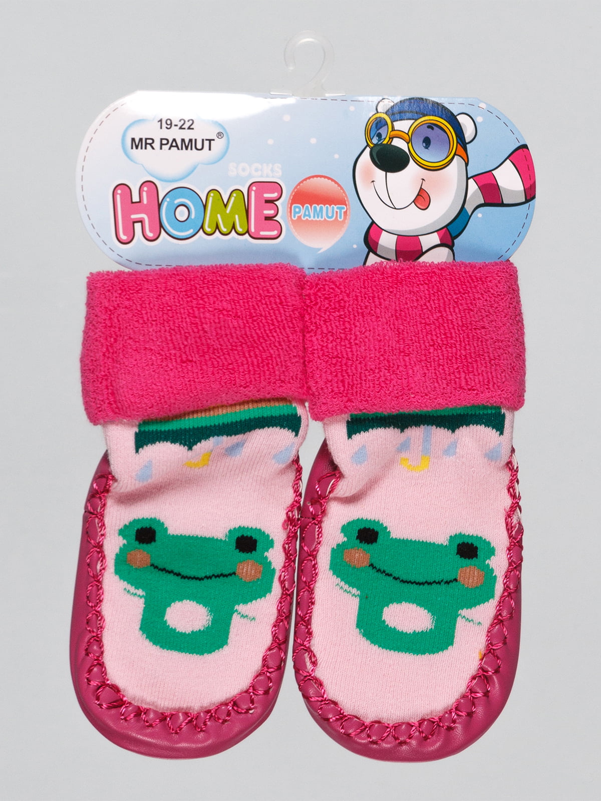 Шкарпетки-рожеві тапочки з малюнком | 4785321