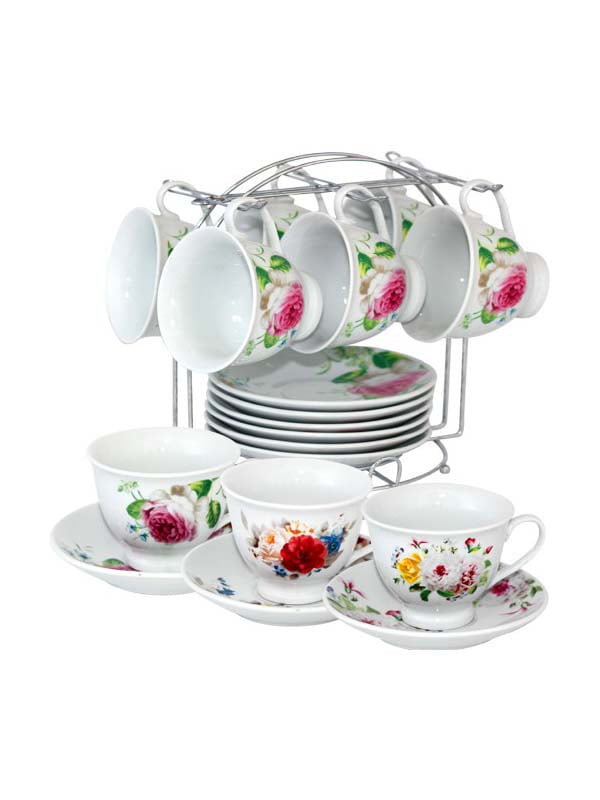 Сервиз чайный на стойке «Цветы» (12 предметов) | 4813199
