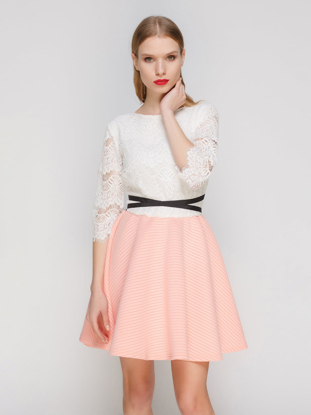 Платье бело-розовое | 3182328