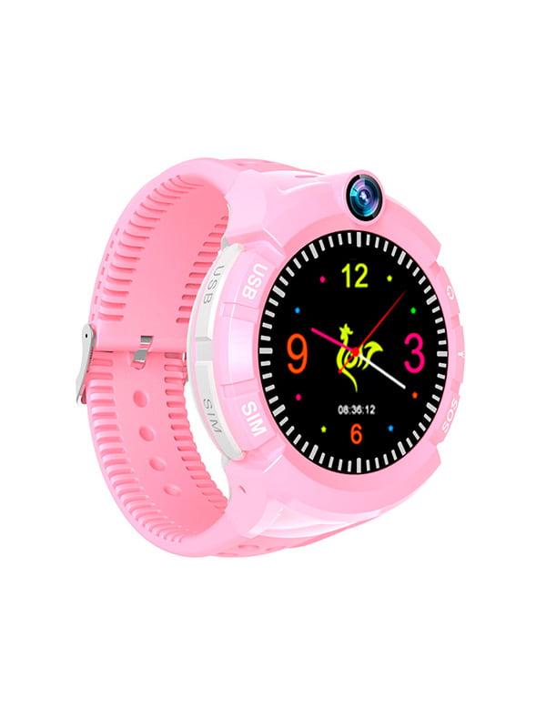 Детские умные часы с GPS трекером S-02 (розовые) | 4312174