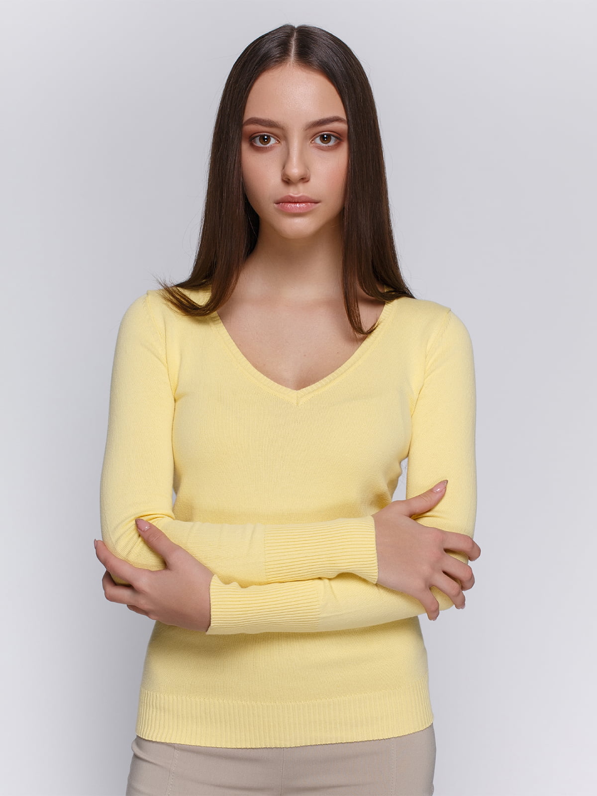 Пуловер желтый | 3202157