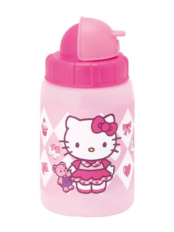 Бутылка для воды с трубочкой Hello Kitty (340 мл) | 4830602