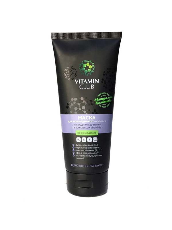 Маска для поврежденных волос с природным кератином и комплексом витаминов (200 мл) | 4885432