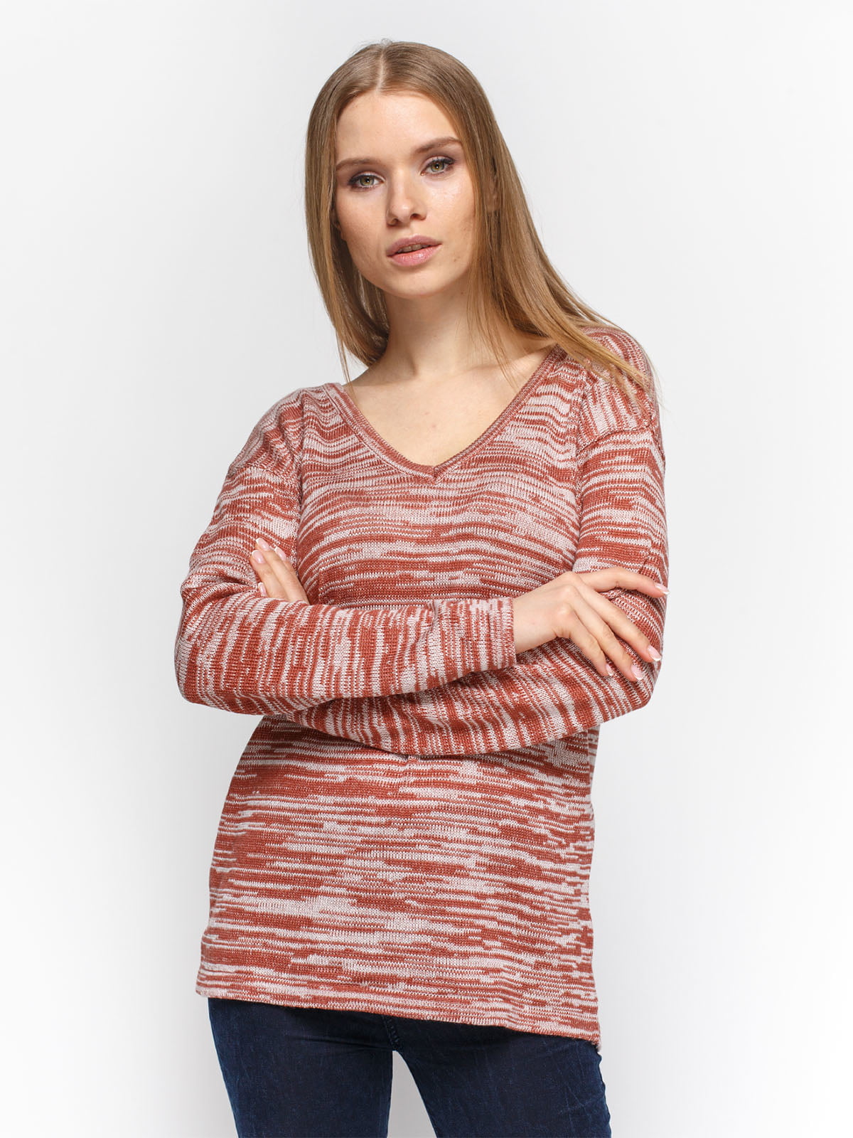 Пуловер кирпичного цвета | 4885892