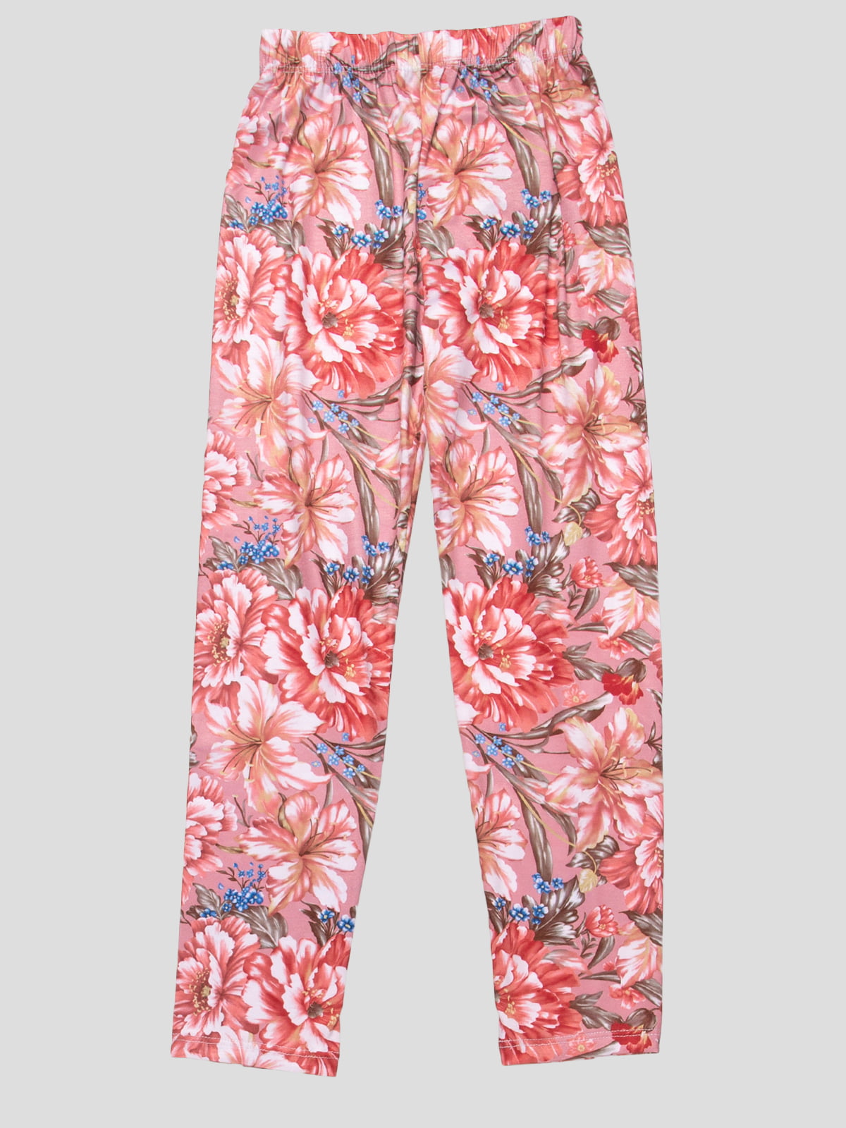 Легінси бежево-рожеві в квітковий принт | 4909328