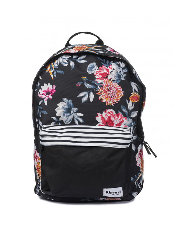 Рюкзак черный в цветочный принт | 4770444