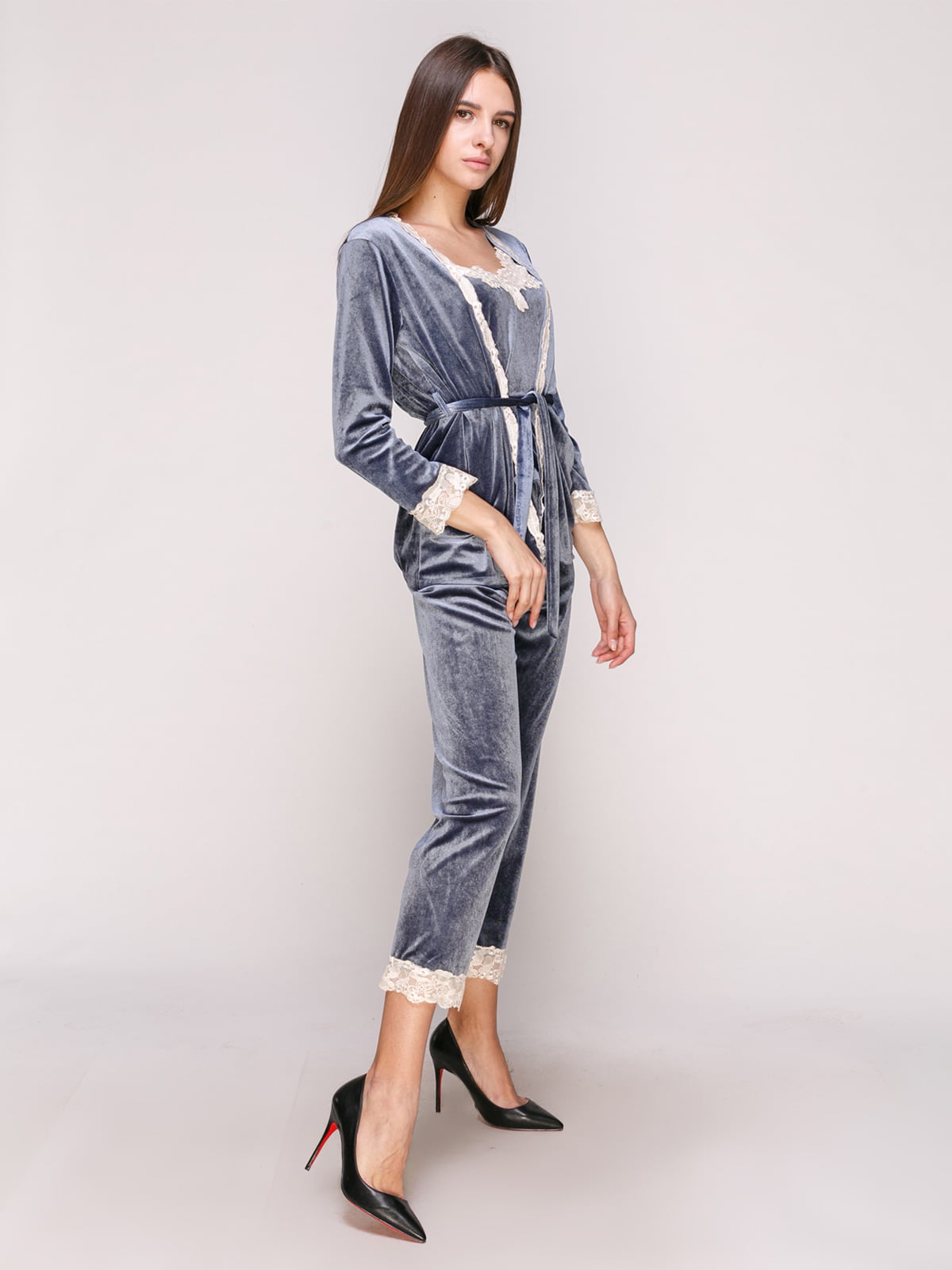 Пижама: халат, топ и брюки | 5029299