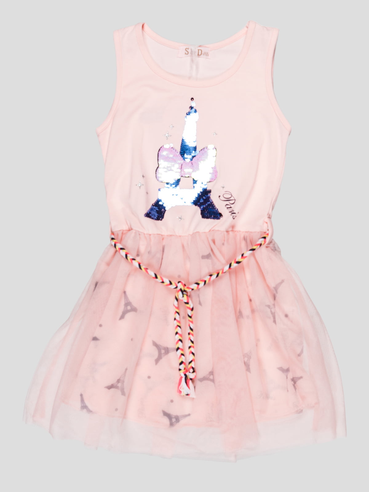 Сукня рожева з принтом | 5089726