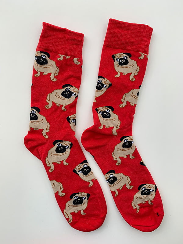 Шкарпетки червоні в принт | 5106890