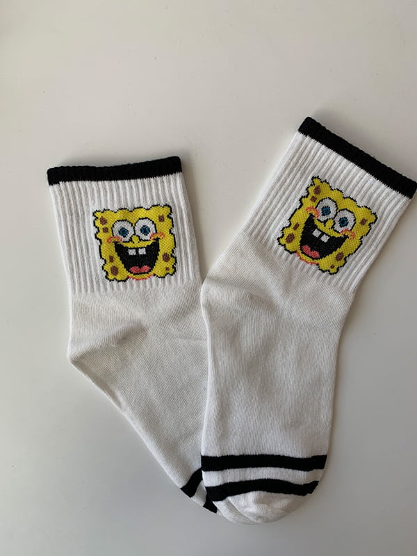 Шкарпетки білі з принтом | 5106895