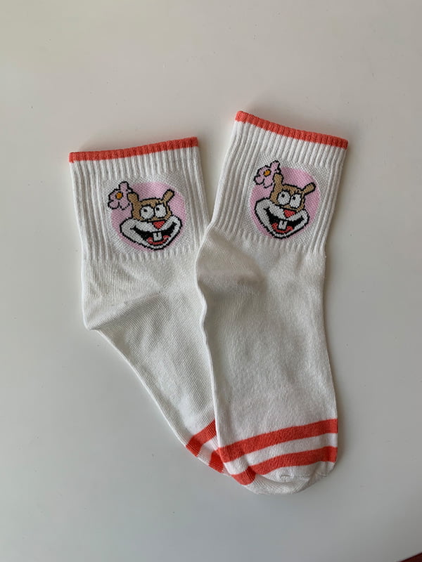 Шкарпетки білі з принтом | 5106896