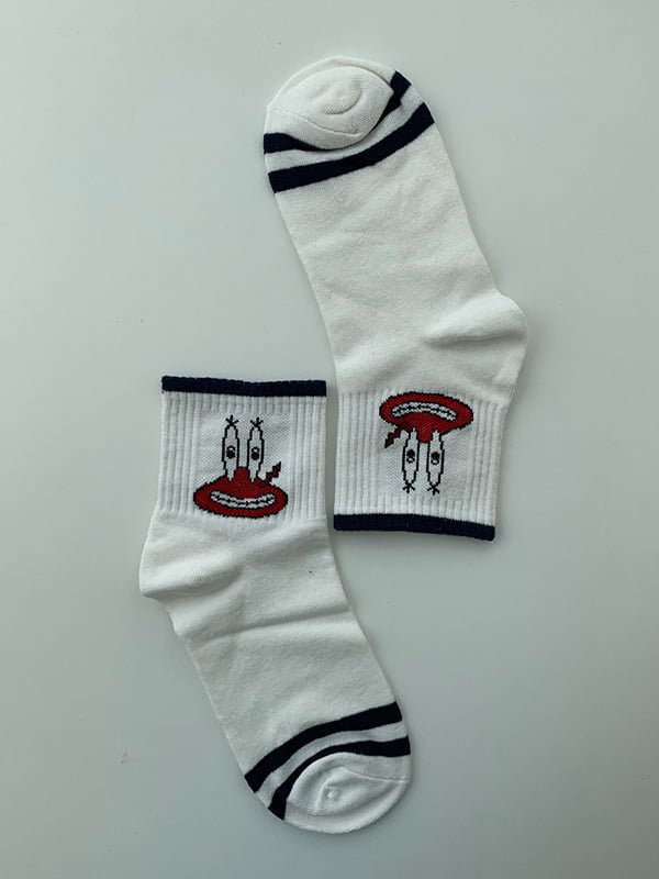 Шкарпетки білі з принтом | 5106897