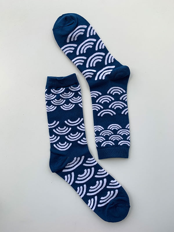 Шкарпетки сині в принт | 5106906