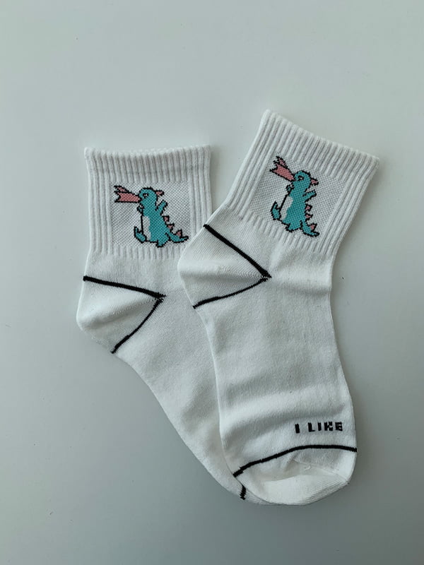 Шкарпетки білі з рисунком | 5106947
