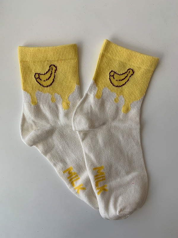Шкарпетки жовто-білі з рисунком | 5106964