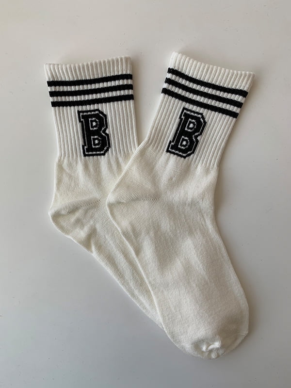 Шкарпетки білі з принтом | 5106976