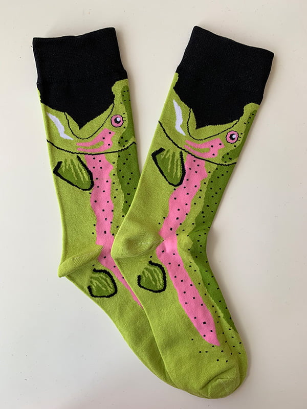 Шкарпетки зелені в принт | 5106980