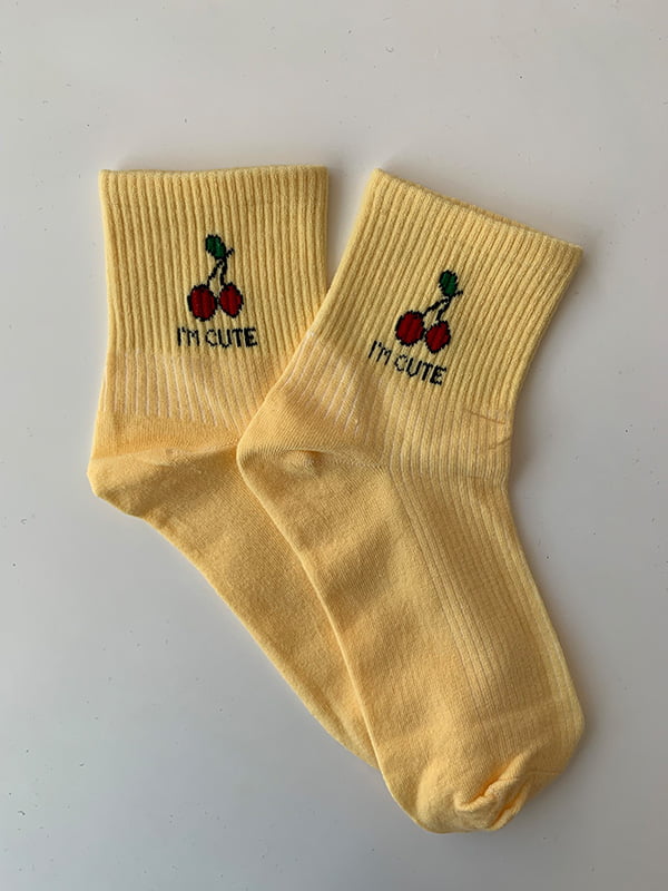 Шкарпетки жовті з принтом | 5107003