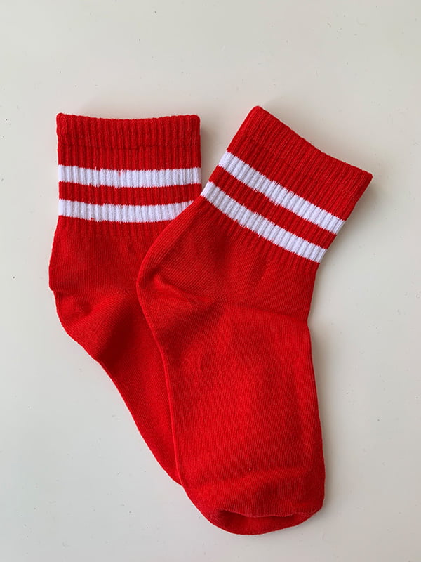 Шкарпетки червоні в смужку | 5107025