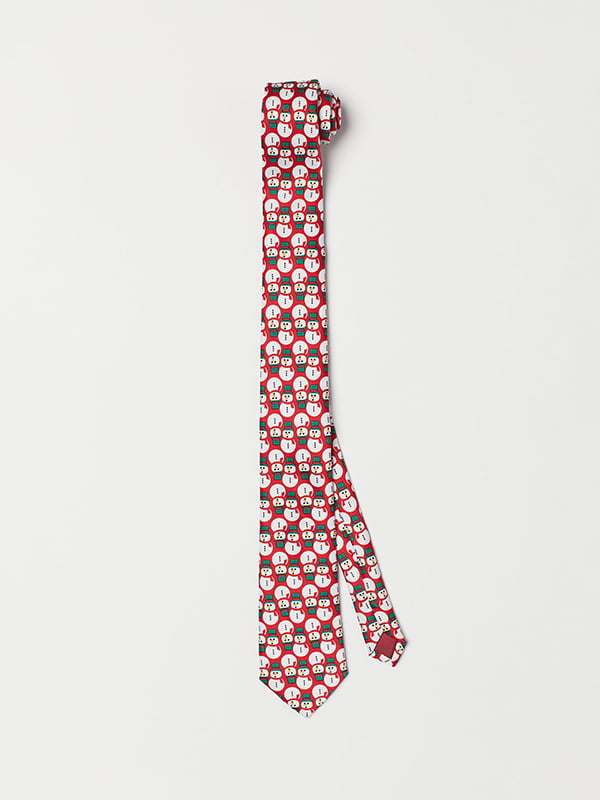 Краватка червона в принт | 5112767