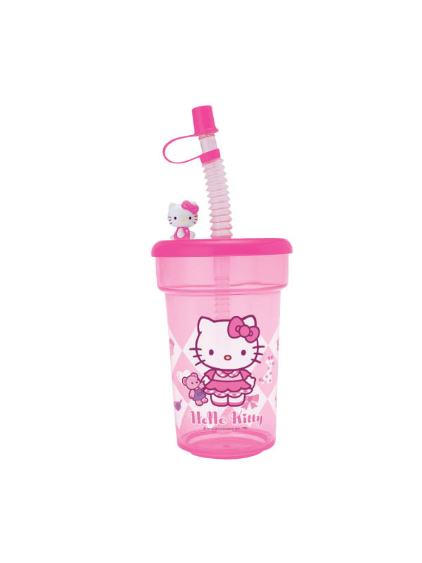 Склянка багаторазова з трубочкою Hello Kitty | 4830645