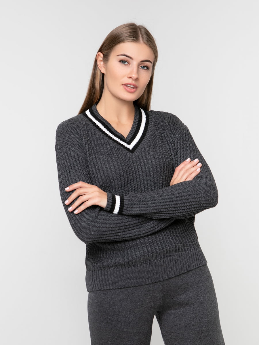 Пуловер темно-сірий | 5217203