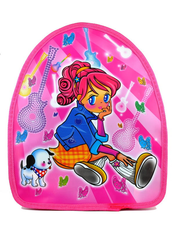 Рюкзак розовый с принтом | 5219780