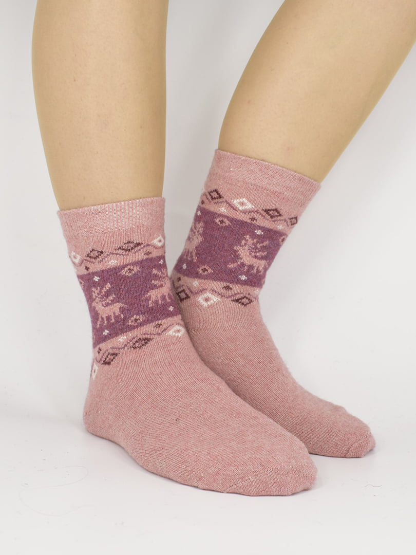 Шкарпетки світло-рожеві з орнаментом | 5226493