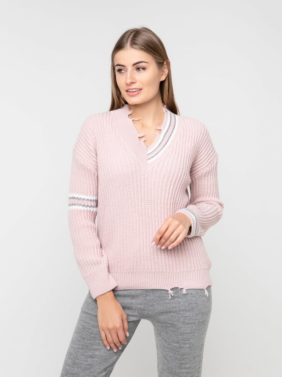 Пуловер кольору пудри | 5237692