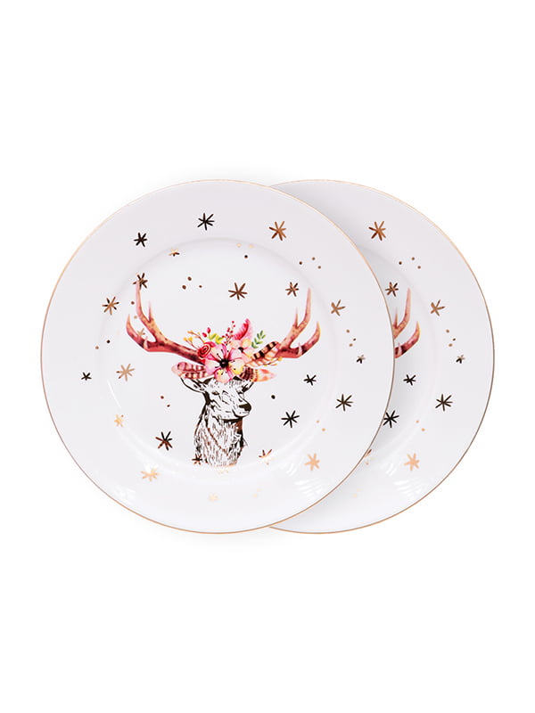 Набор тарелок (2 шт.) «Рождественский олень» (19 см) | 5254477