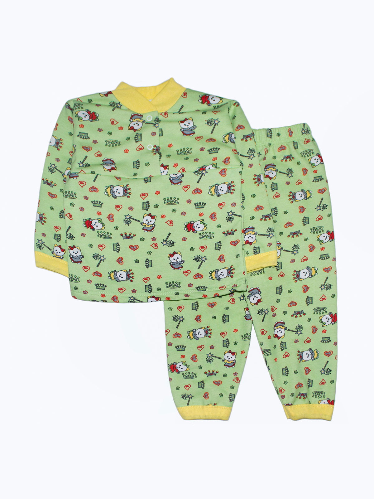 Пижама зеленая в принт | 5266164
