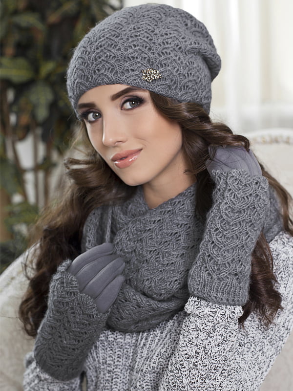Комплект: шапка, шарф-снуд і рукавички | 5270787