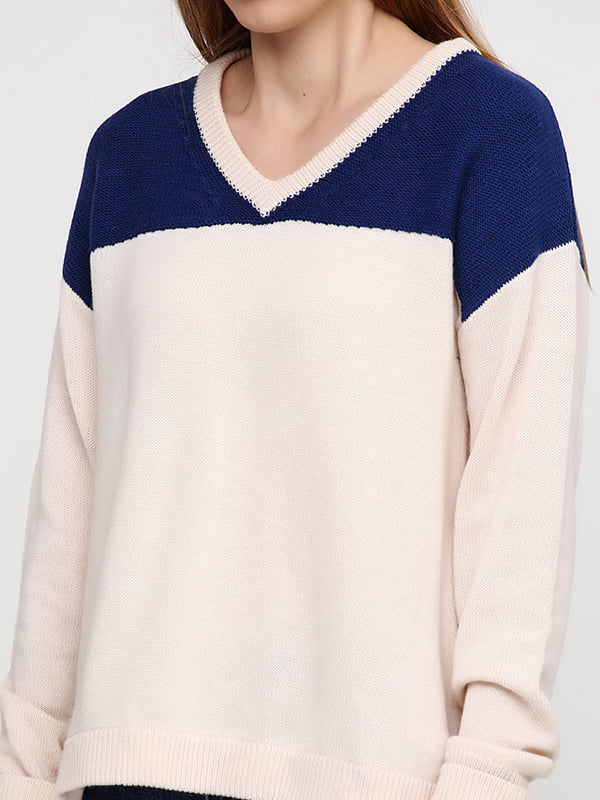 Пуловер бежево-синий | 5279977