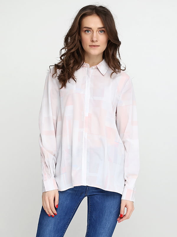 Рубашка бело-розовая | 5280351