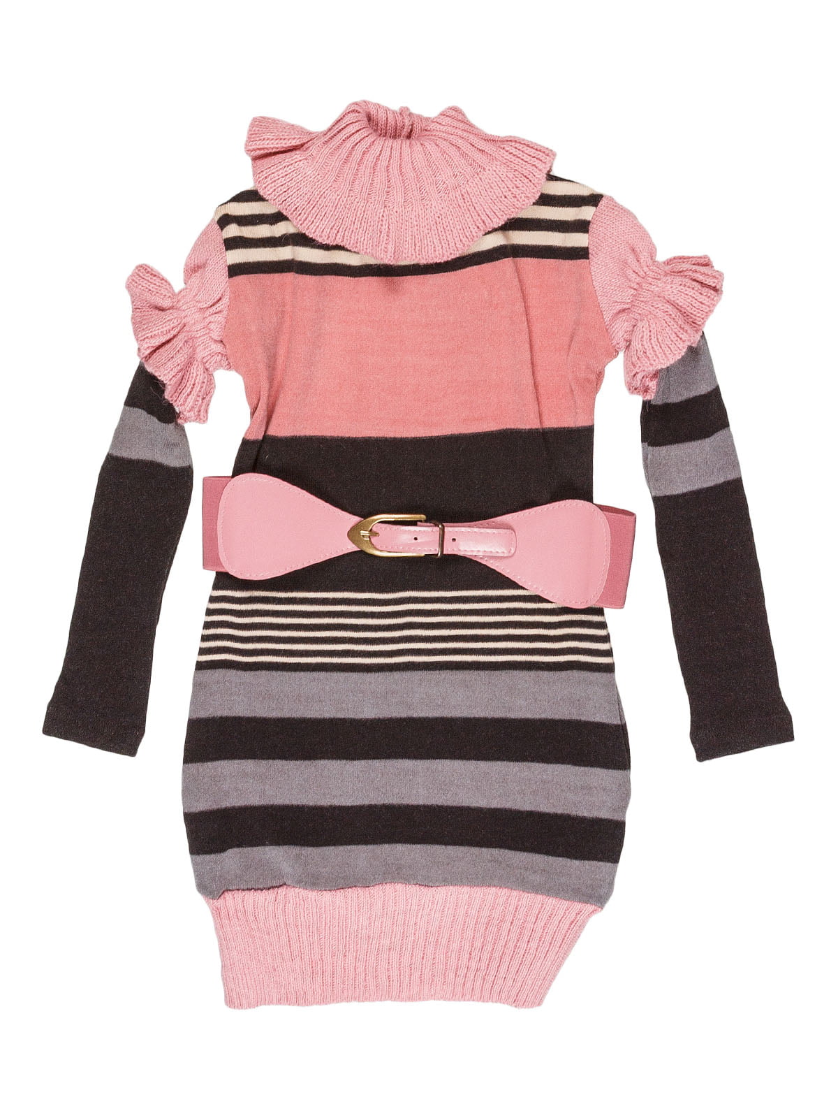 Платье розово-черное в полоску | 5292540