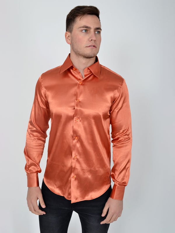 Рубашка коричневая в принт | 5299265