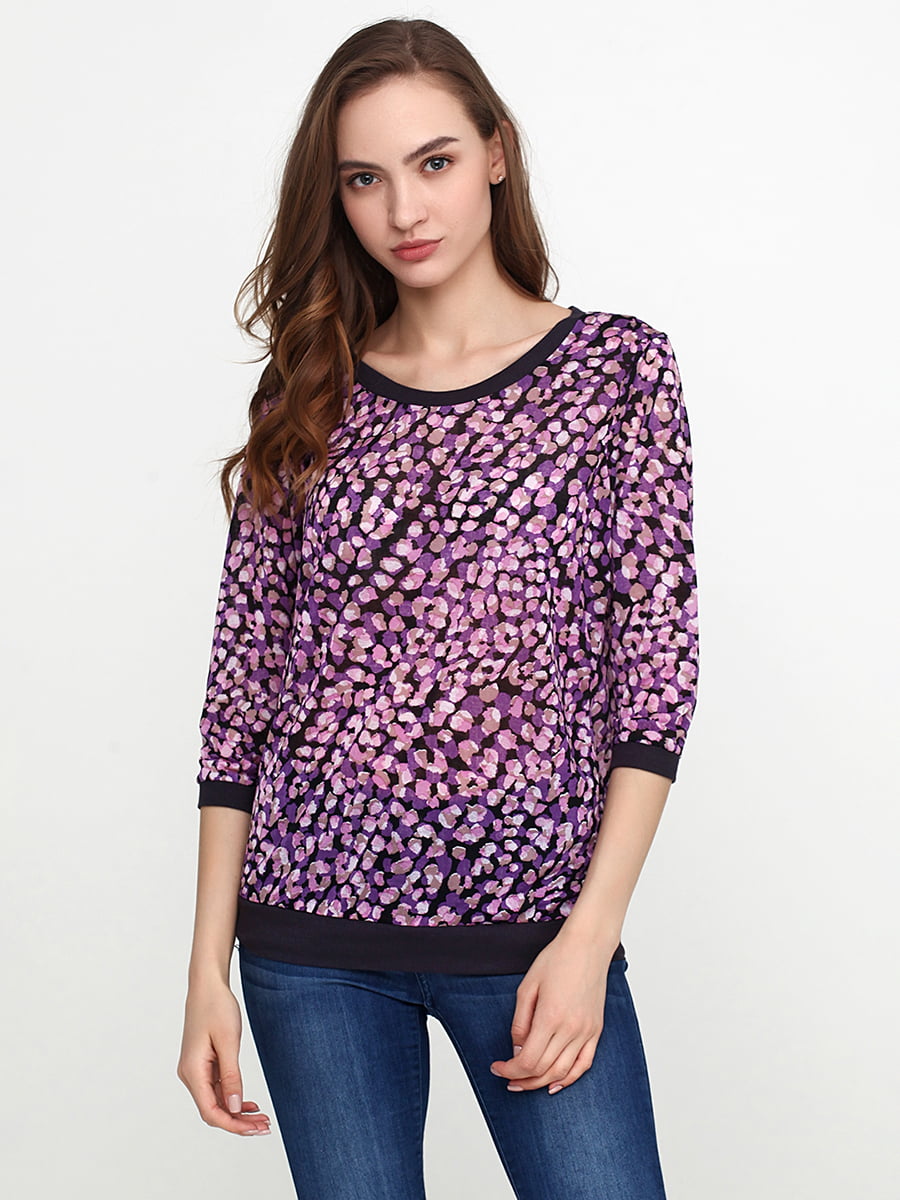 Блуза фиолетовая в принт | 5308589