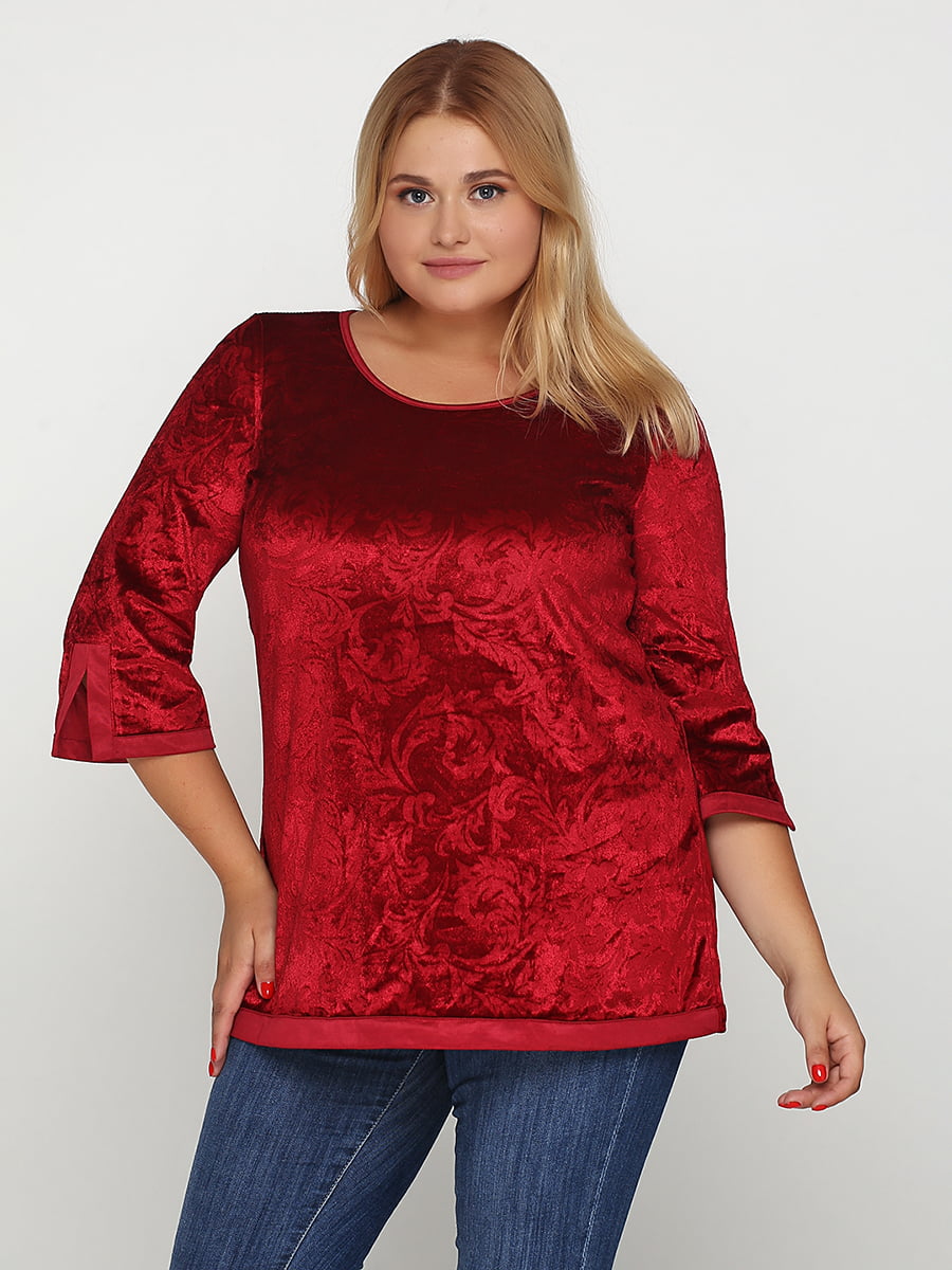 Блуза красная велюровая | 5308708